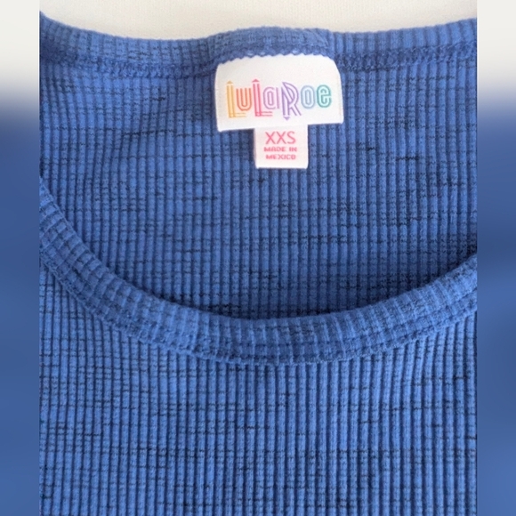 NWT LuLaRoe Royal Blue Ribbed Julia Dress Sz XXS Stretchy Slim Preppy Bodycon - Picture 8 of 9
